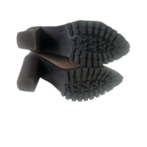 Mossimo Taupe Side Zipper Block Heel Pointy Toe Ankle Booties - Picture 6 of 10